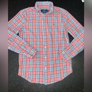 UEC VINEYARD VINES PINK BLUE PLAID WHALE SHIRT BUTTON DOWN 100% COTTON SZ XS